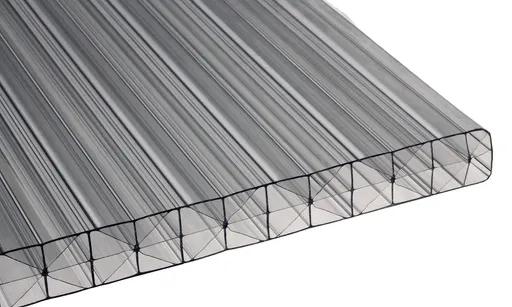16 mm Stegplatte aus Polycarbonat, Graphit-Grau, Struktur 3-fach + X