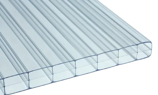 16 mm Stegplatte aus Polycarbonat, Glasklar, Struktur 3-fach