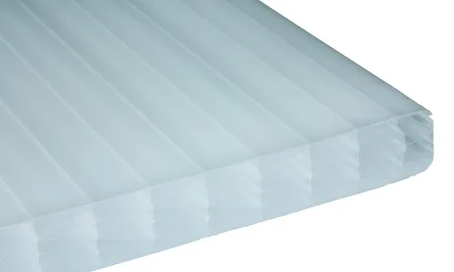25 mm Exolon® IQ Relax Stegplatte, Opal-Weiß, Struktur 6-fach + 3X (aus Makrolon®-Rohmasse)