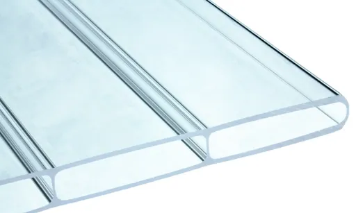 16 mm R.GLAS® Acrylglas-Stegplatte, 64 mm Stegabst., Glasklar, Struktur 2-fach