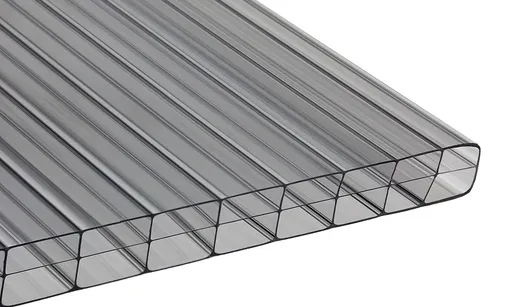 16 mm Stegplatte aus Polycarbonat, Graphit-Grau, Struktur 3-fach